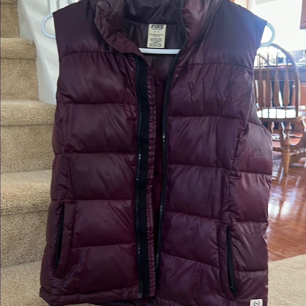 PINK Victoria's Secret Maroon Puffer Vest